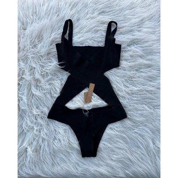 Skims Knit Swim Monokini Onyx Size Medium - Picture 3 of 12